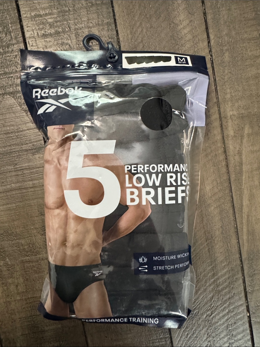 Reebok Black Men’s Performance Low-Rise Briefs - 5-Pack Medium